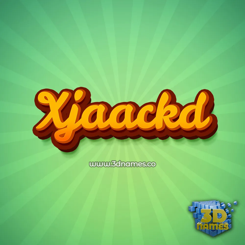 xjaackd in Green Rays style - 3D name wallpaper