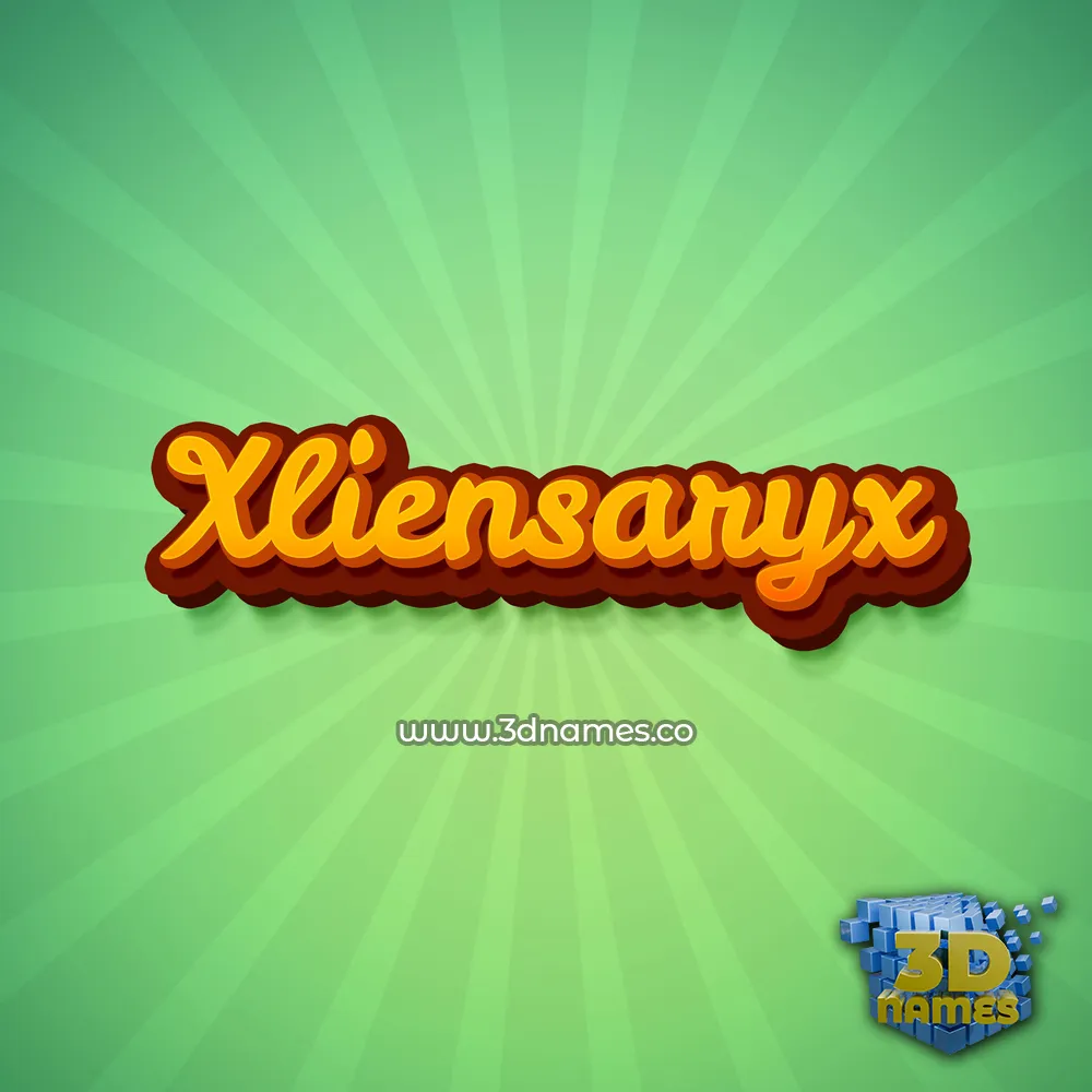 xliensaryx in Green Rays style - 3D name wallpaper
