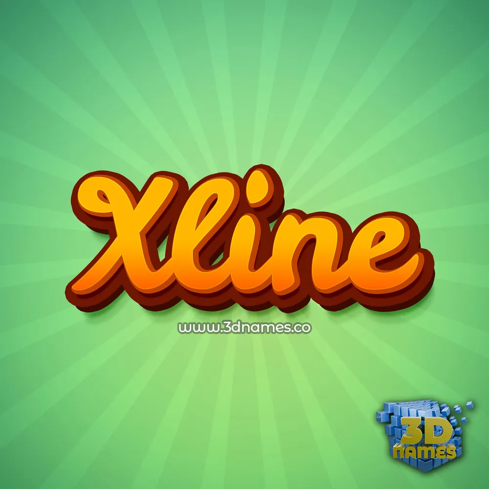 xline in Green Rays style - 3D name wallpaper