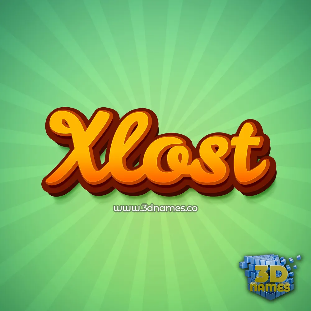 xlost in Green Rays style - 3D name wallpaper