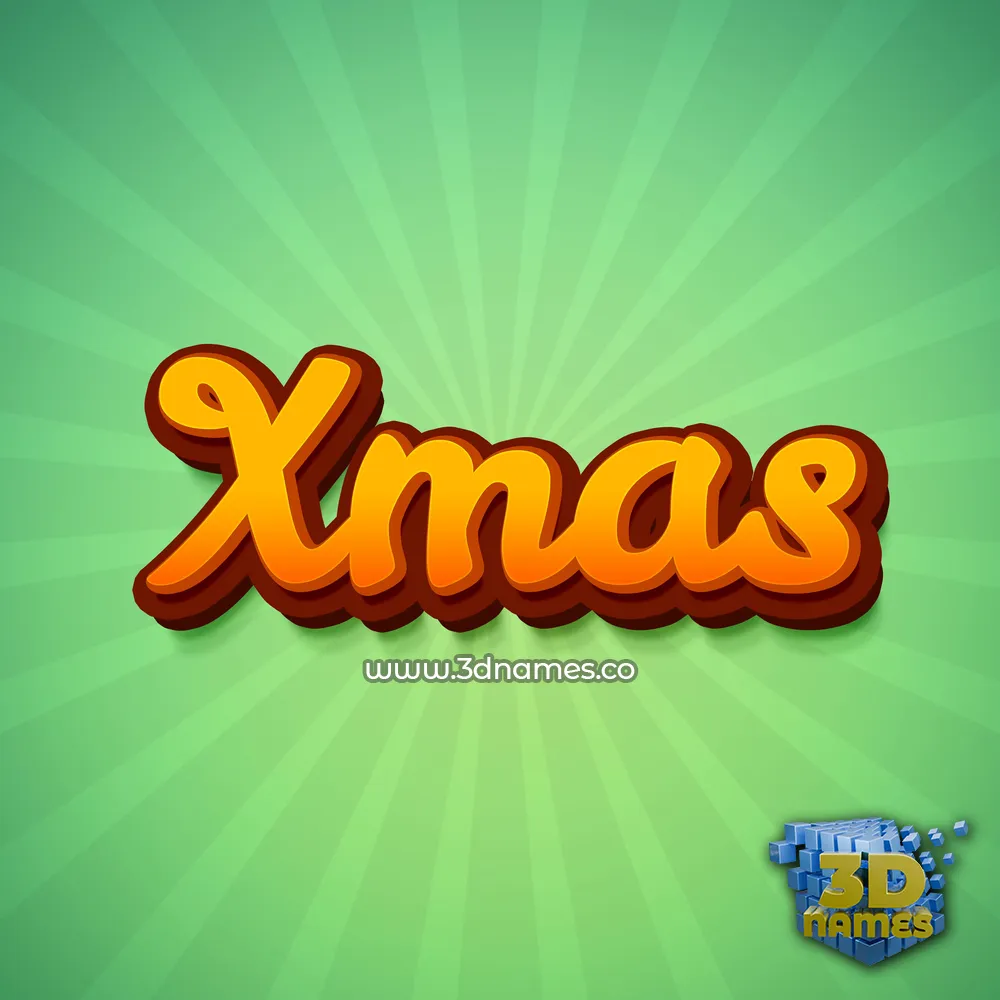 xmas in Green Rays style - 3D name wallpaper