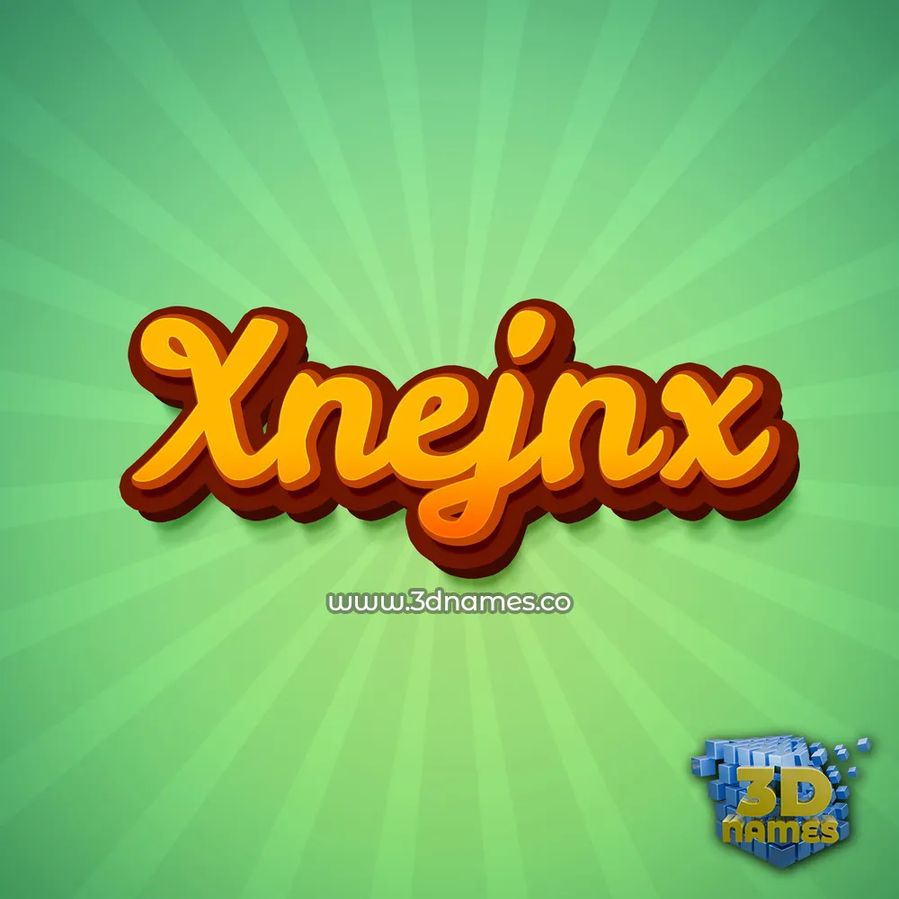 xnejnx in Green Rays style - 3D name wallpaper