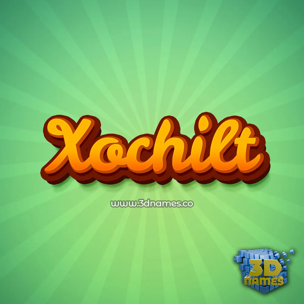 xochilt in Green Rays style - 3D name wallpaper