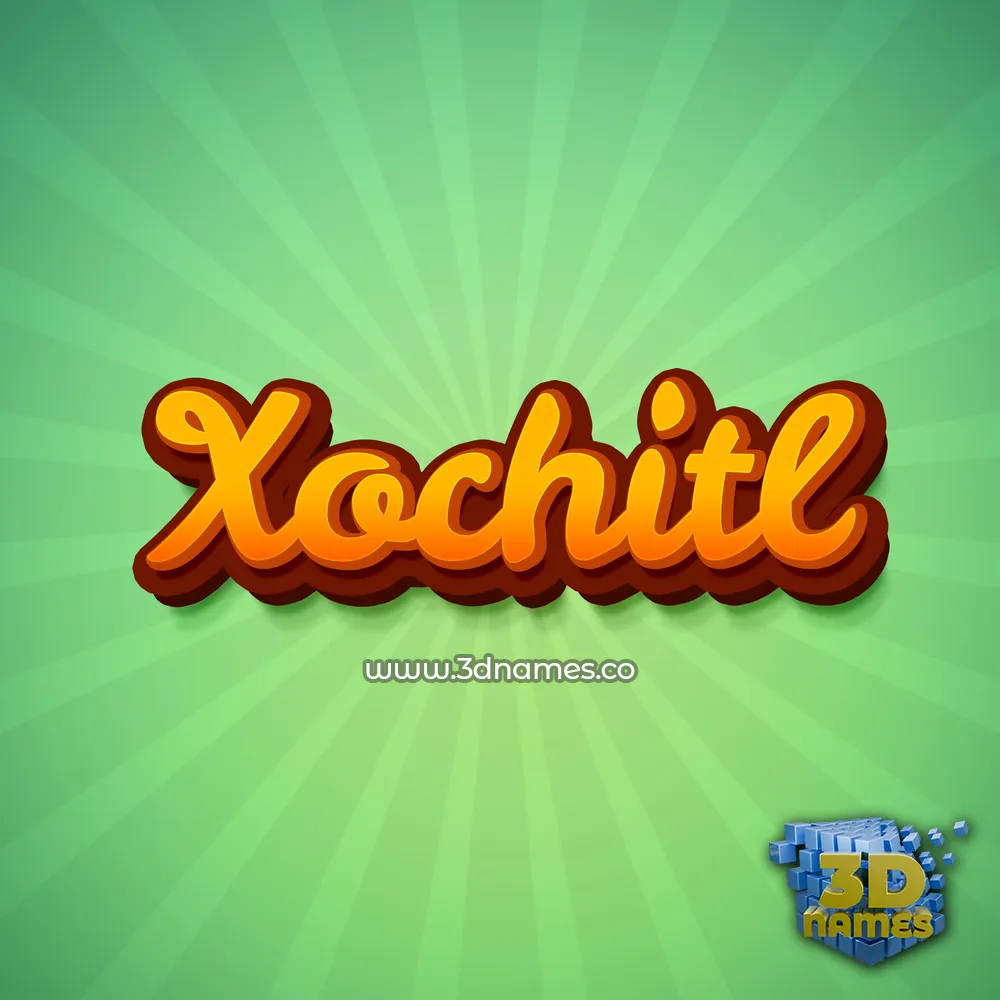 xochitl in Green Rays style - 3D name wallpaper