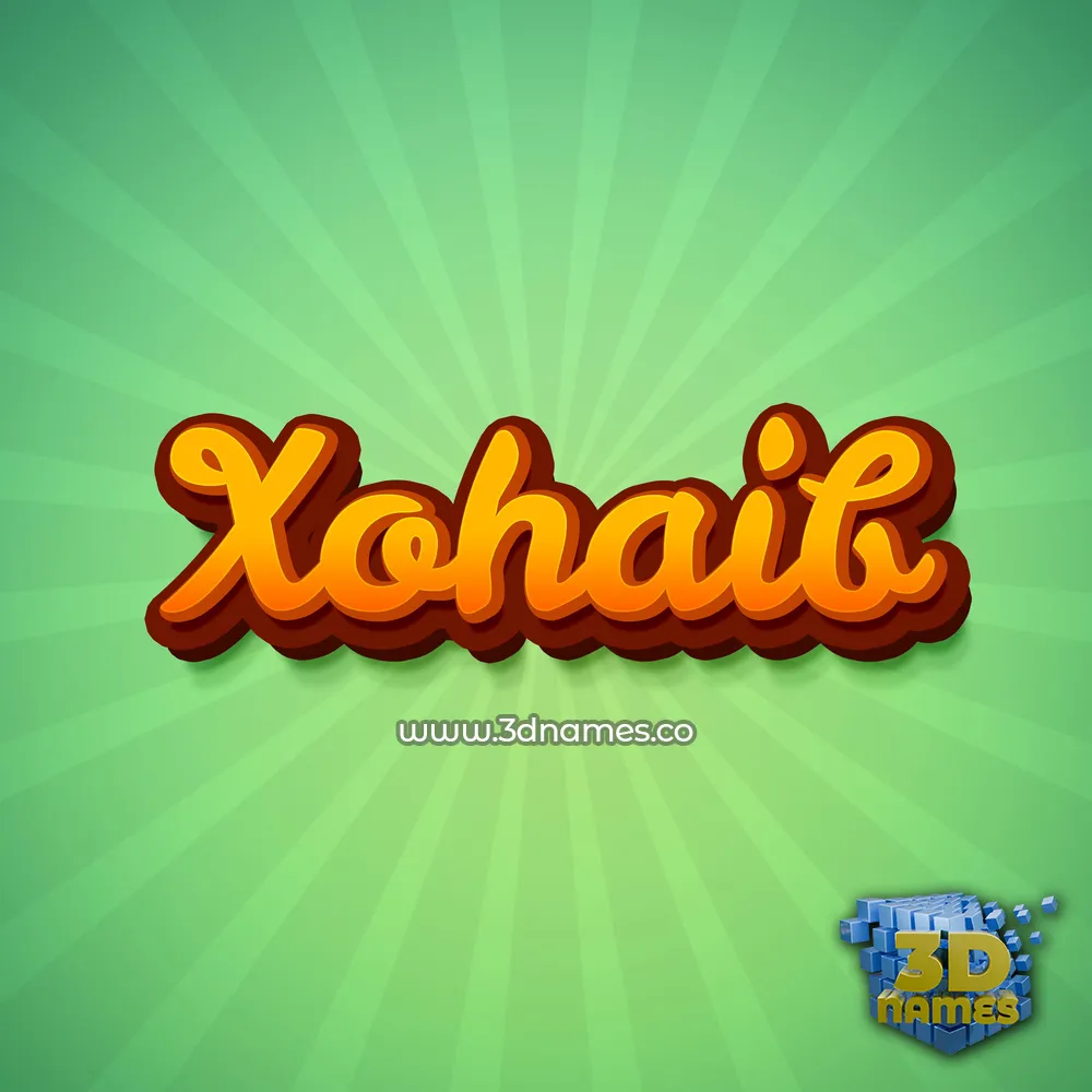 xohaib in Green Rays style - 3D name wallpaper
