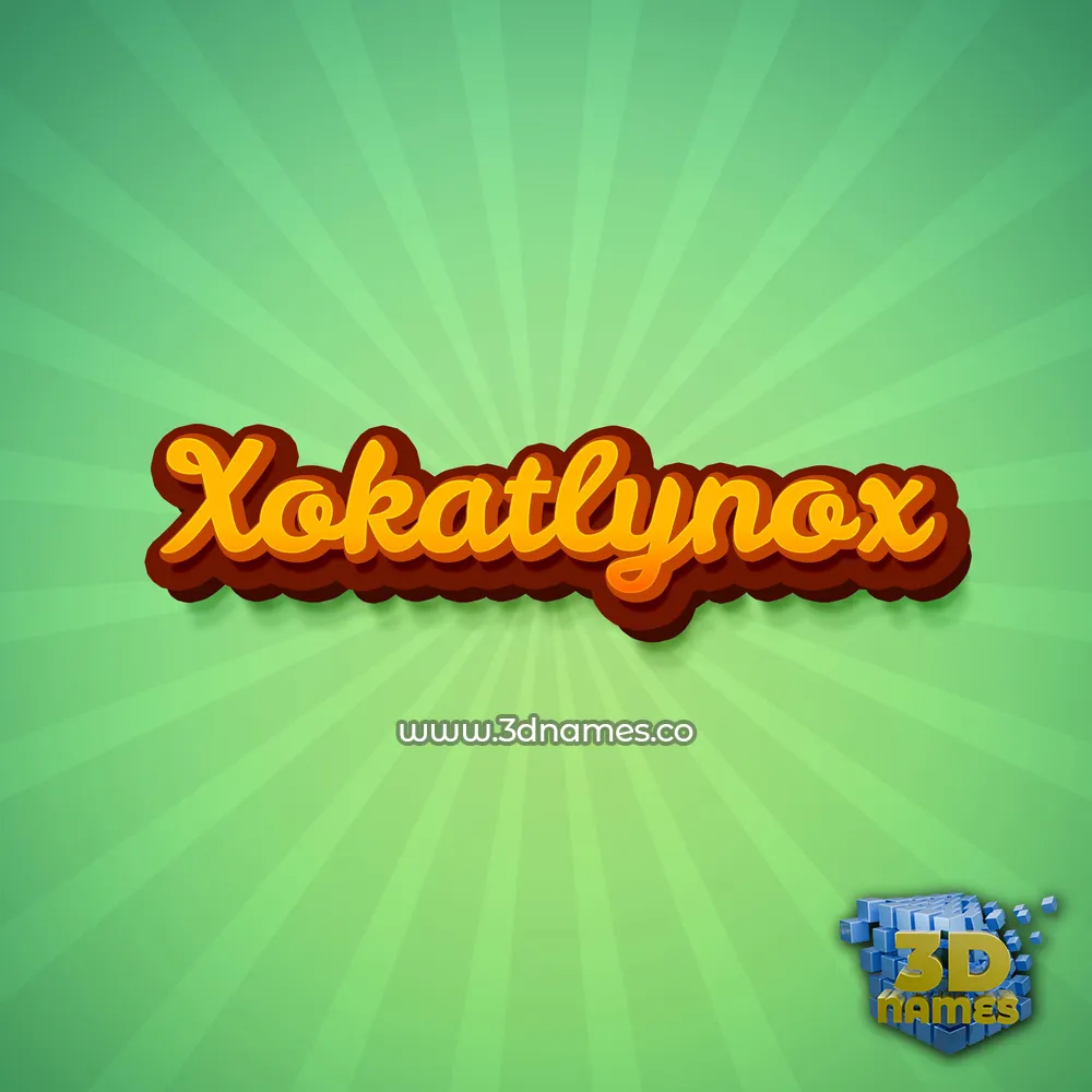 xokatlynox in Green Rays style - 3D name wallpaper