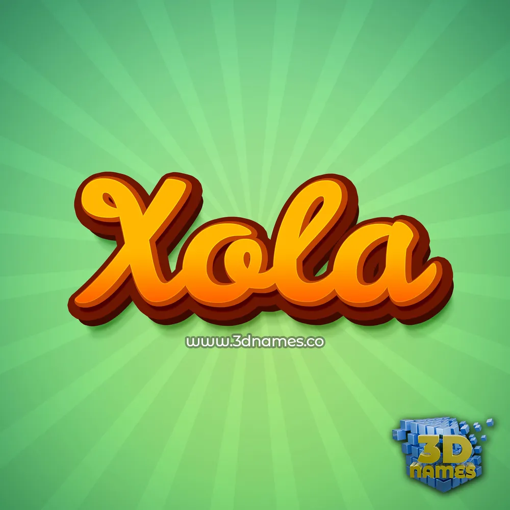 xola in Green Rays style - 3D name wallpaper