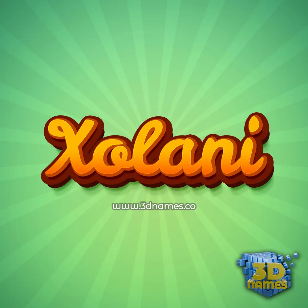 xolani in Green Rays style - 3D name wallpaper
