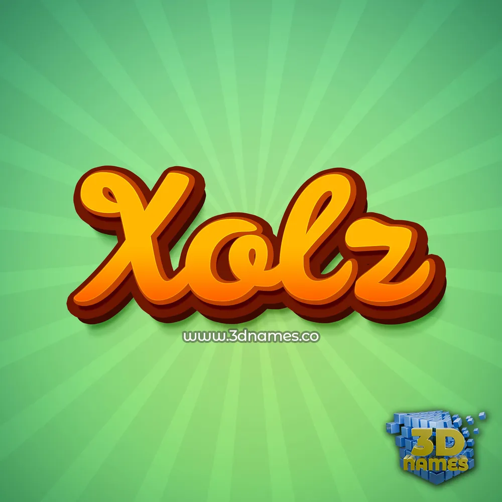 xolz in Green Rays style - 3D name wallpaper