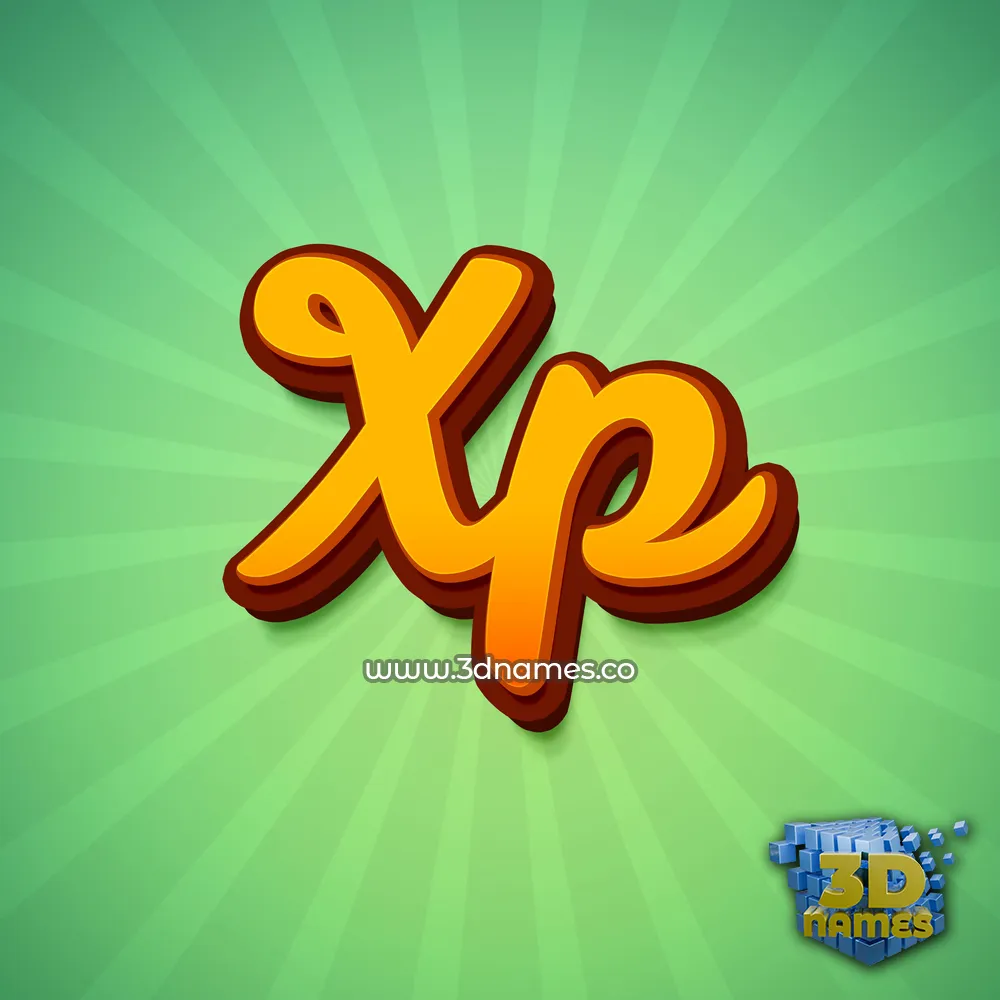 xp in Green Rays style - 3D name wallpaper