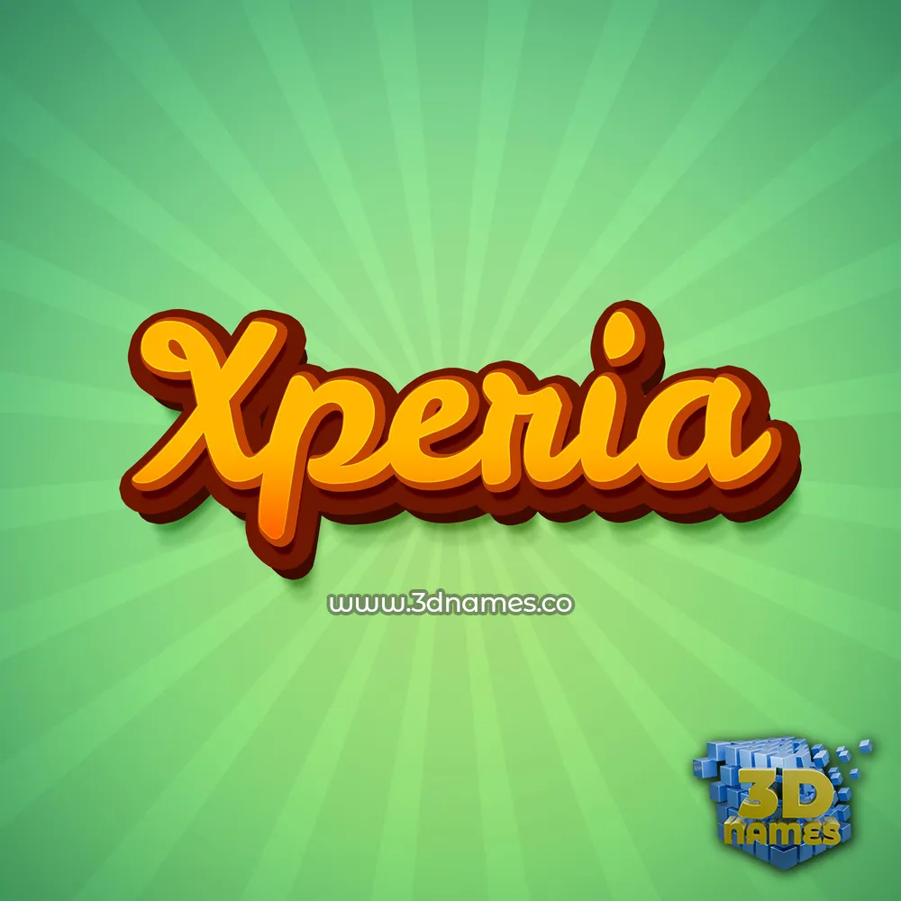 xperia in Green Rays style - 3D name wallpaper