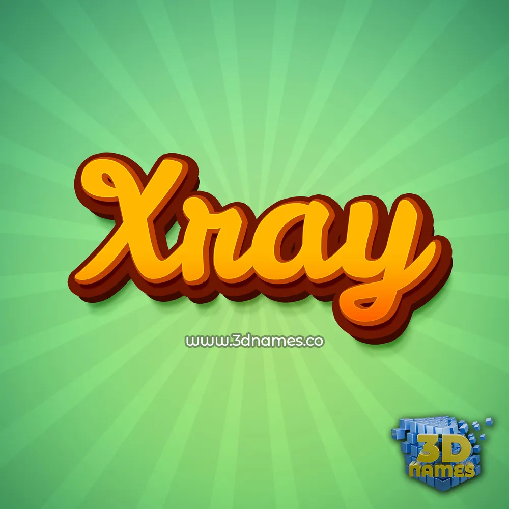 xray in Green Rays style - 3D name wallpaper