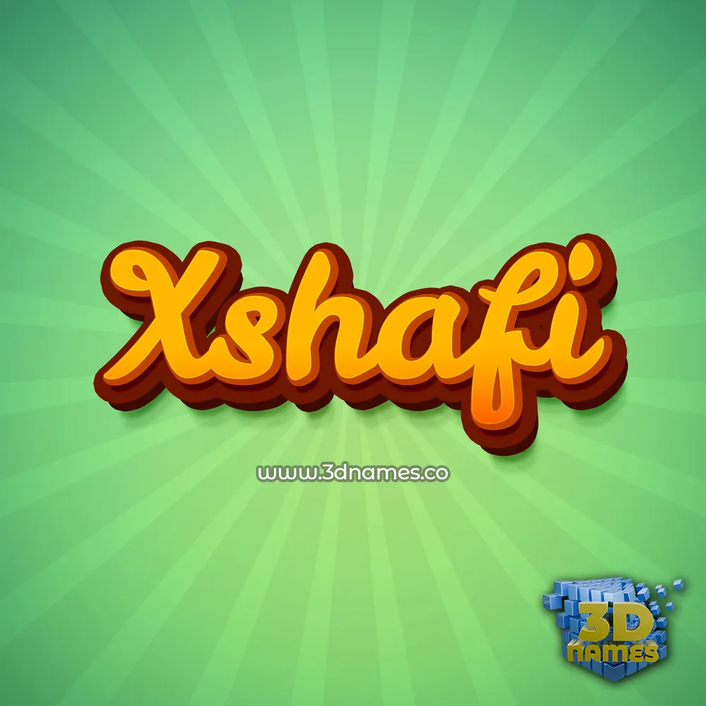 xshafi in Green Rays style - 3D name wallpaper