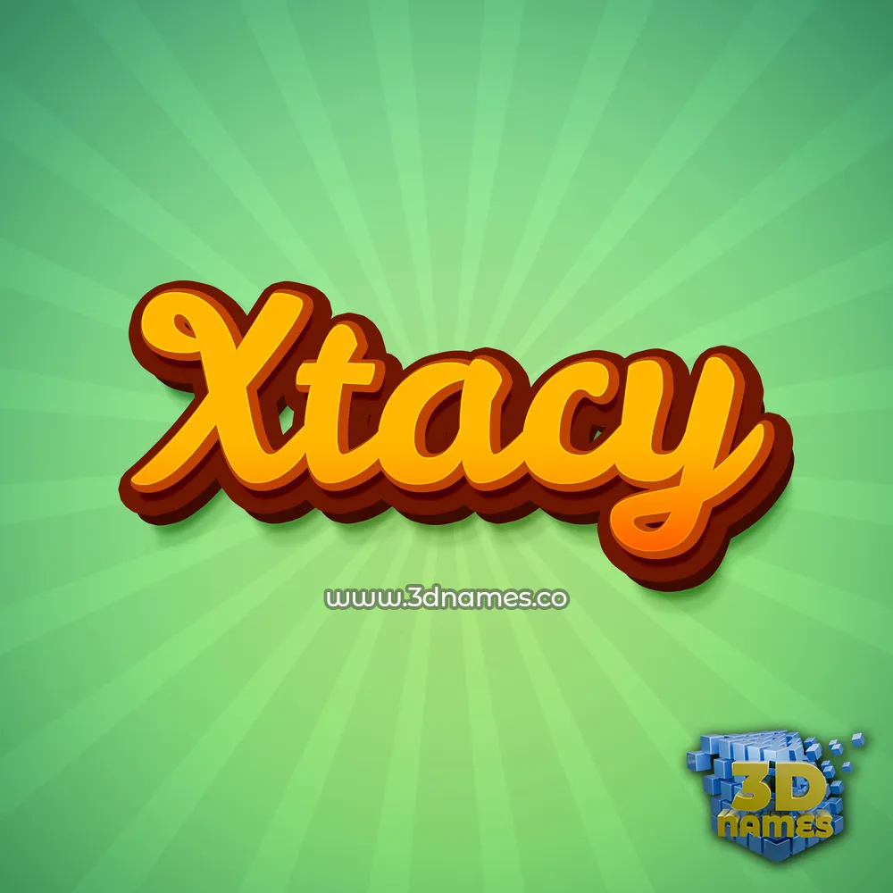 xtacy in Green Rays style - 3D name wallpaper