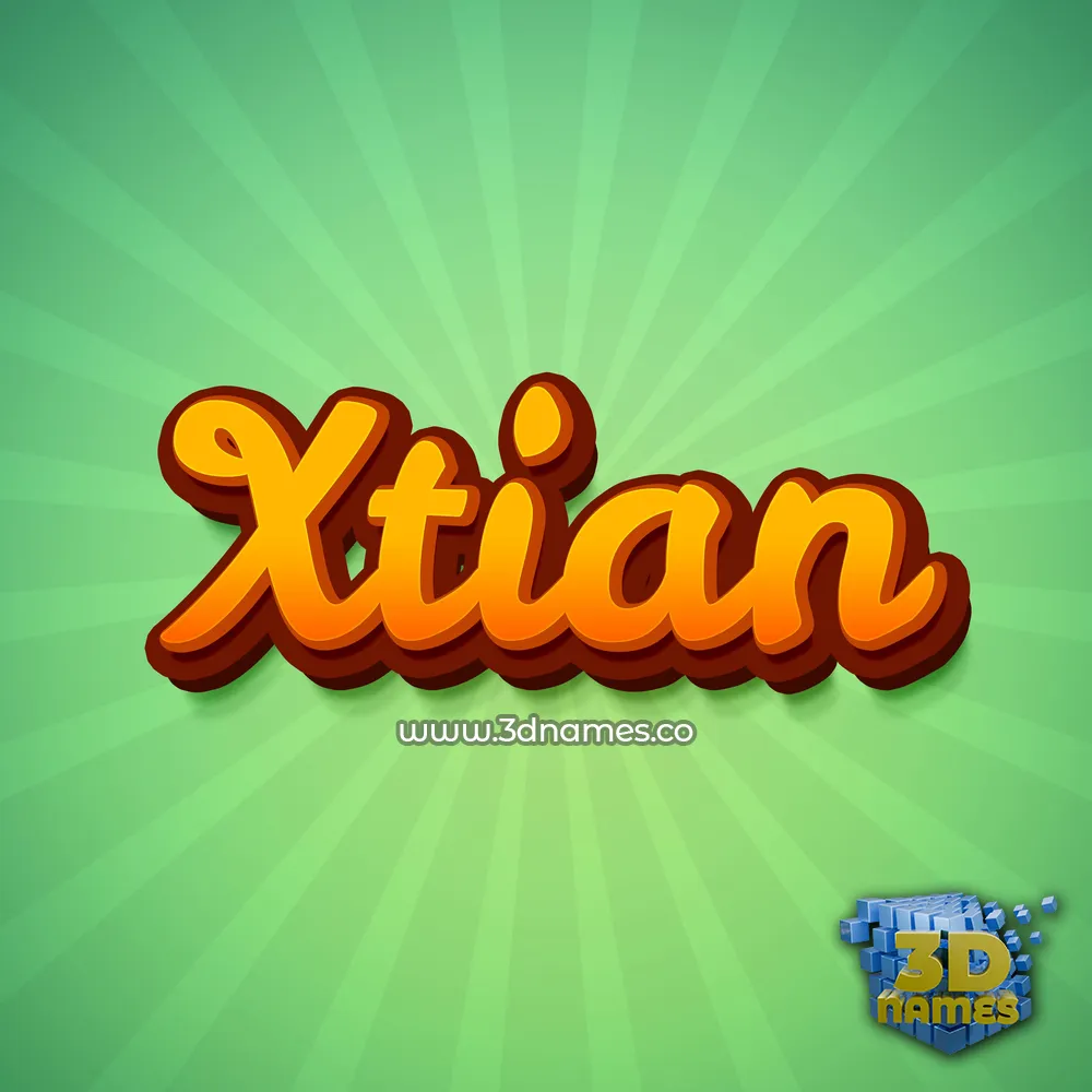 xtian in Green Rays style - 3D name wallpaper