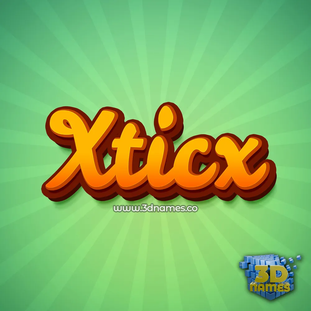 xticx in Green Rays style - 3D name wallpaper