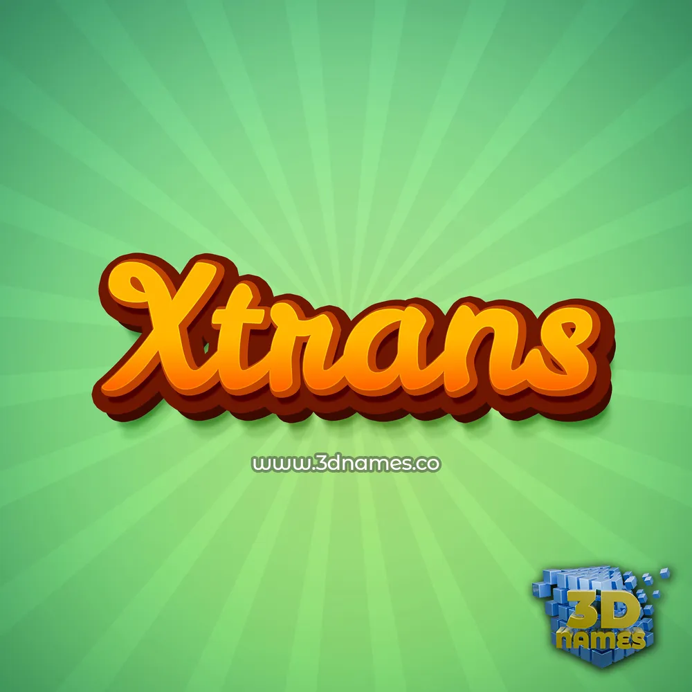 xtrans in Green Rays style - 3D name wallpaper