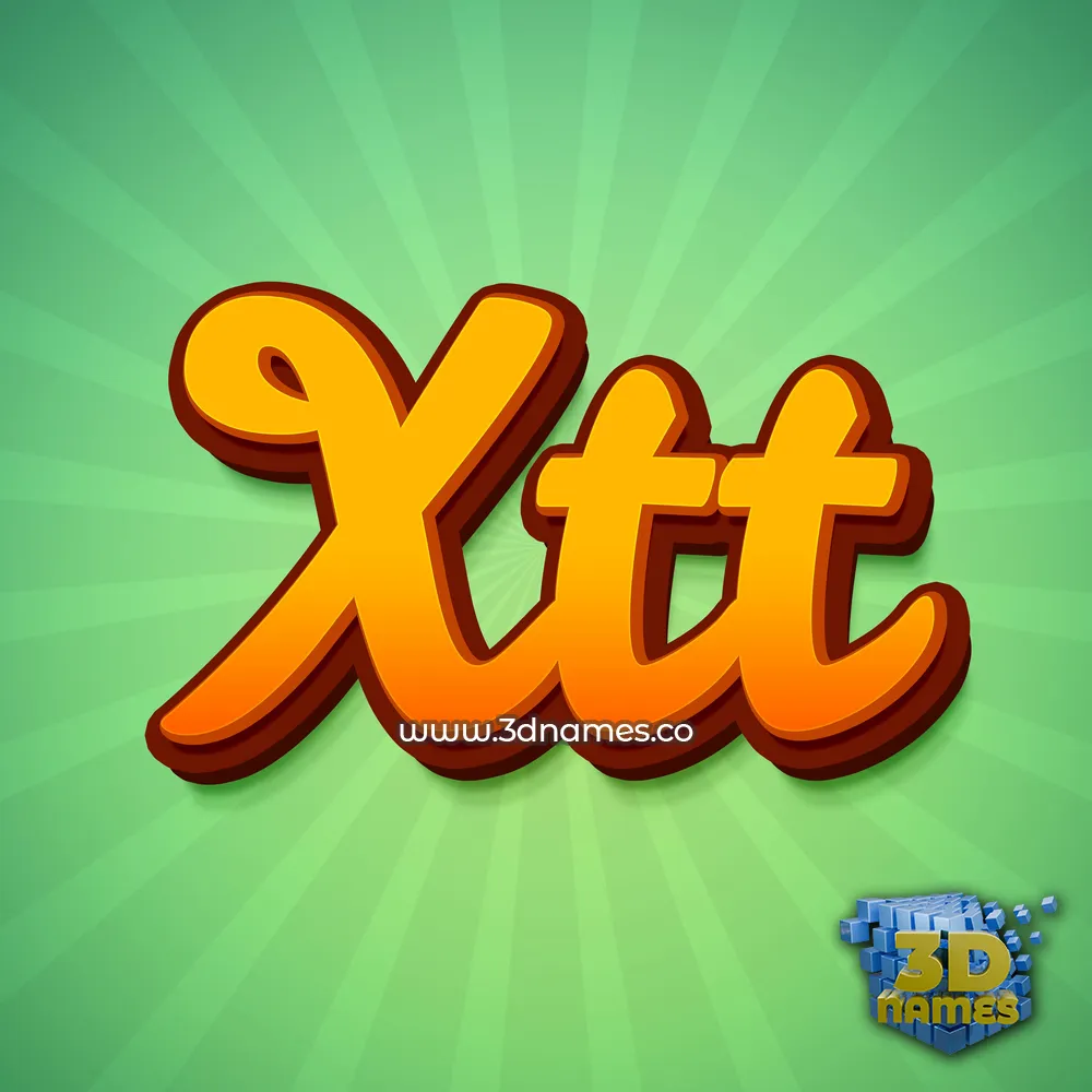 xtt in Green Rays style - 3D name wallpaper