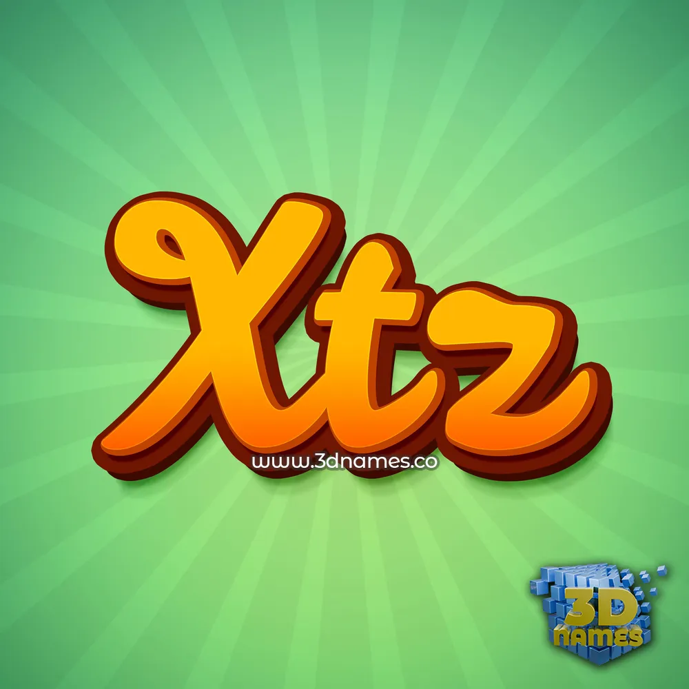 xtz in Green Rays style - 3D name wallpaper
