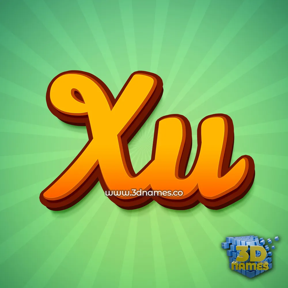 xu in Green Rays style - 3D name wallpaper