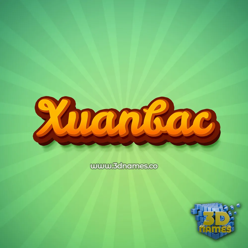 xuanbac in Green Rays style - 3D name wallpaper