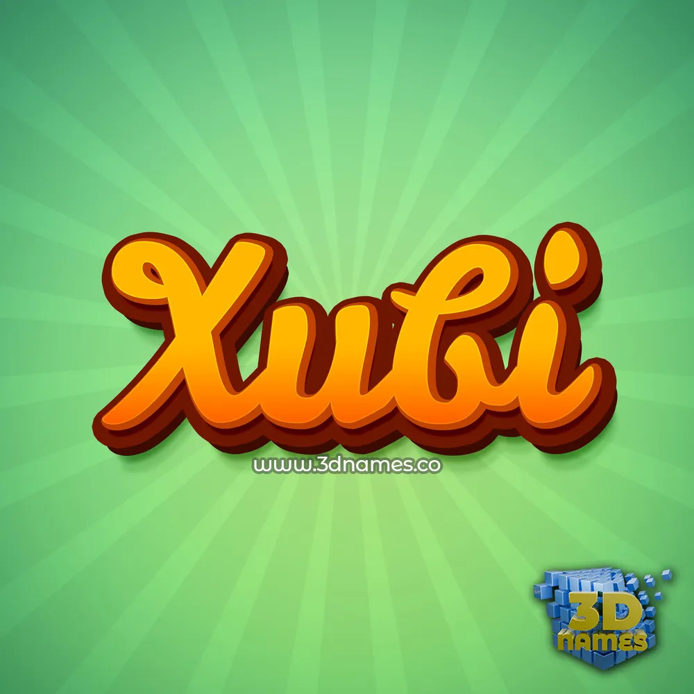 xubi in Green Rays style - 3D name wallpaper
