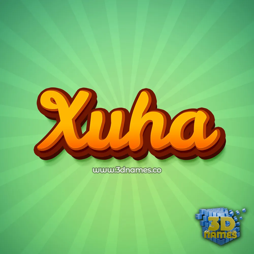 xuha in Green Rays style - 3D name wallpaper