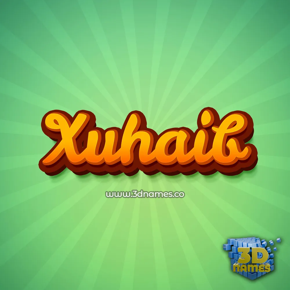 xuhaib in Green Rays style - 3D name wallpaper