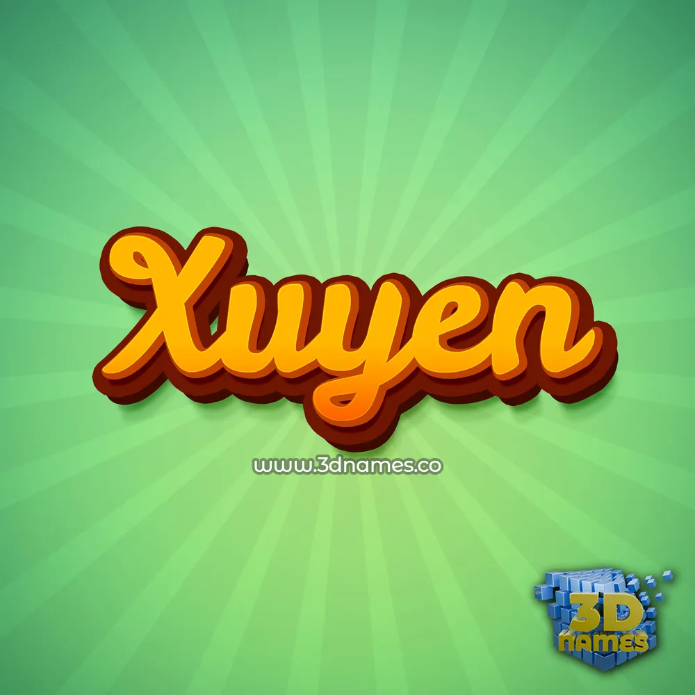xuyen in Green Rays style - 3D name wallpaper