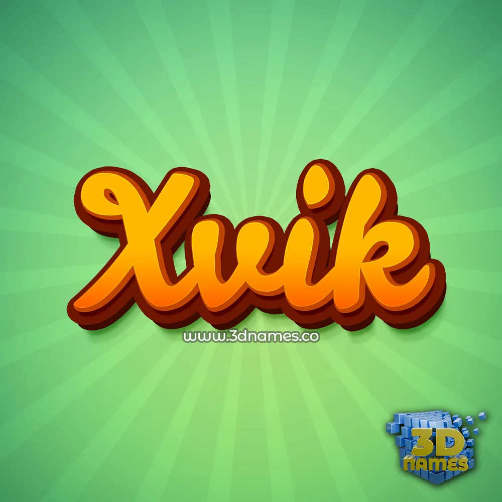 xvik in Green Rays style - 3D name wallpaper