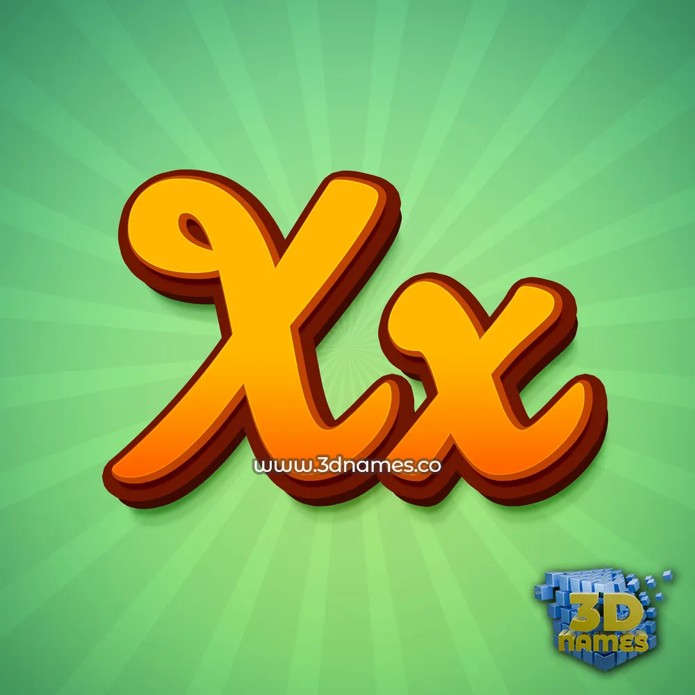 xx in Green Rays style - 3D name wallpaper