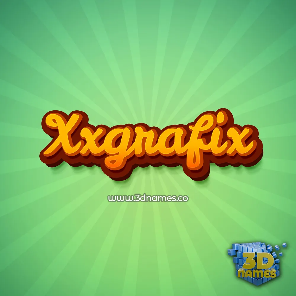 xxgrafix in Green Rays style - 3D name wallpaper