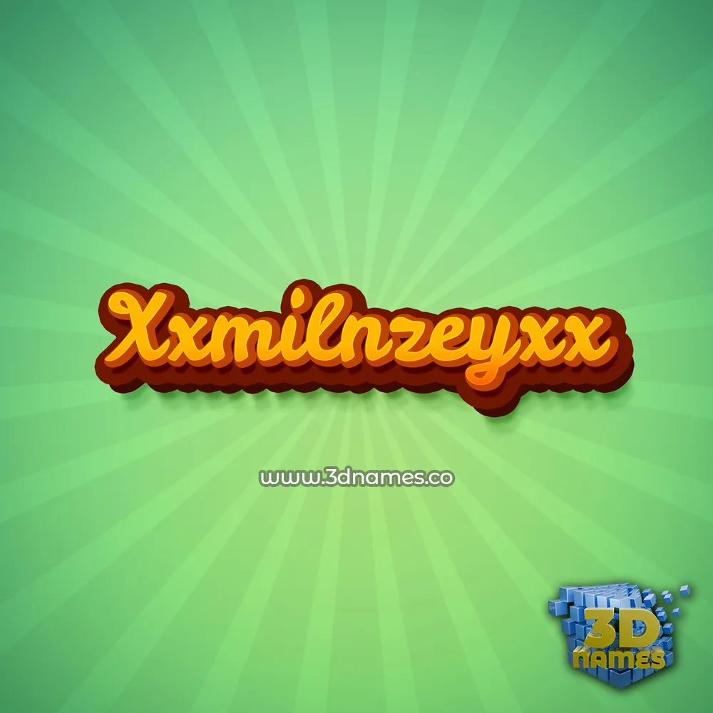 xxmilnzeyxx in Green Rays style - 3D name wallpaper