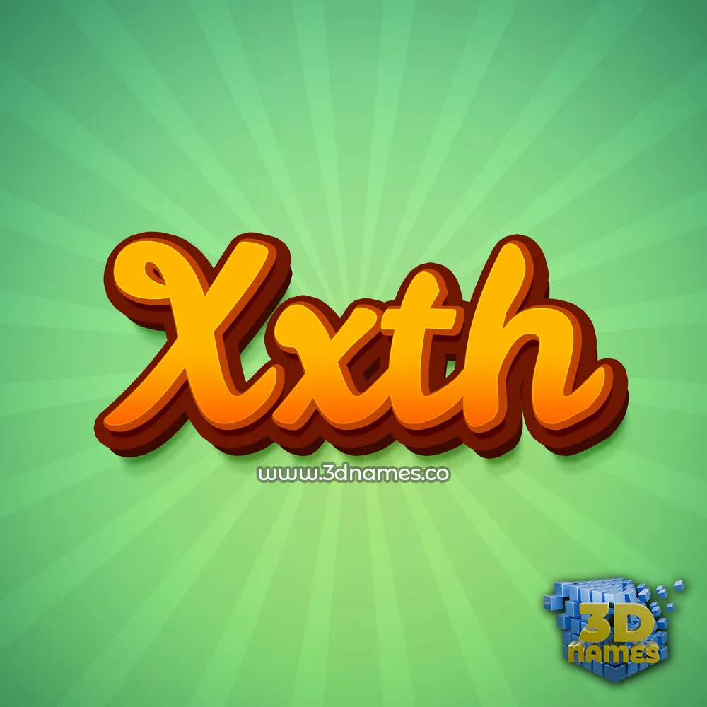 xxth in Green Rays style - 3D name wallpaper