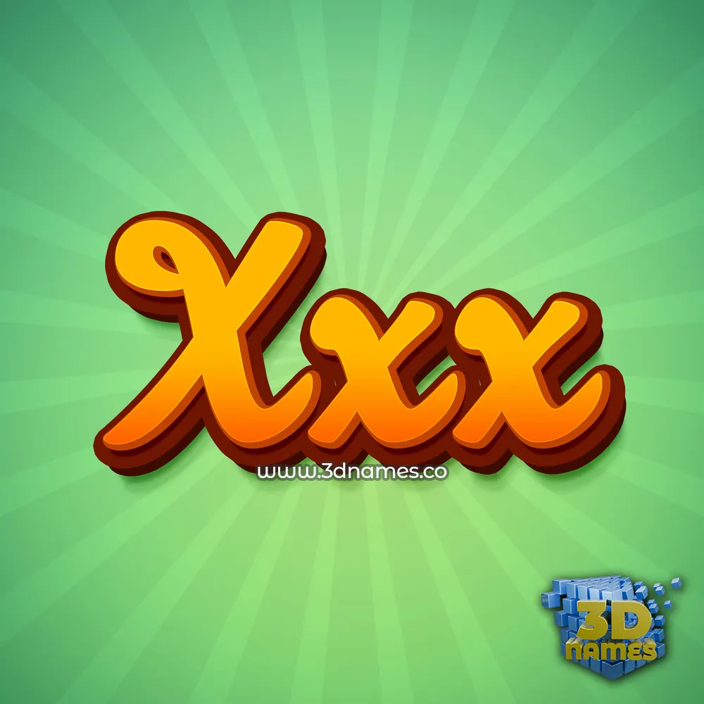 xxx in Green Rays style - 3D name wallpaper