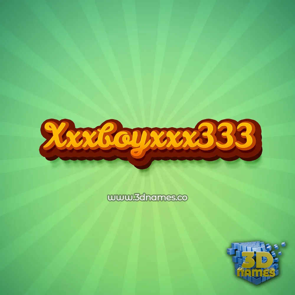 xxxboyxxx333 in Green Rays style - 3D name wallpaper