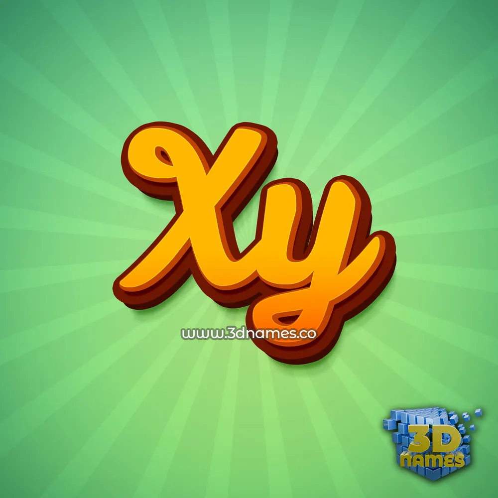xy in Green Rays style - 3D name wallpaper