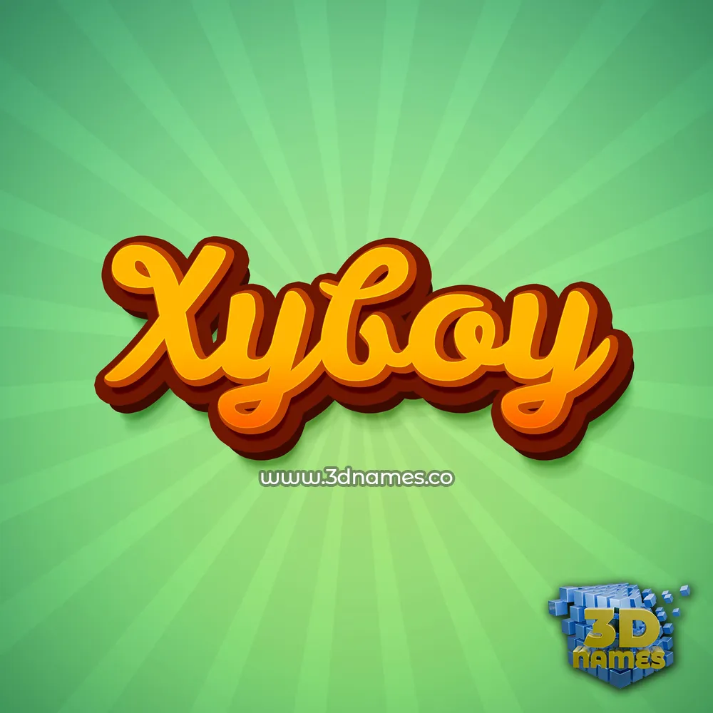 xyboy in Green Rays style - 3D name wallpaper