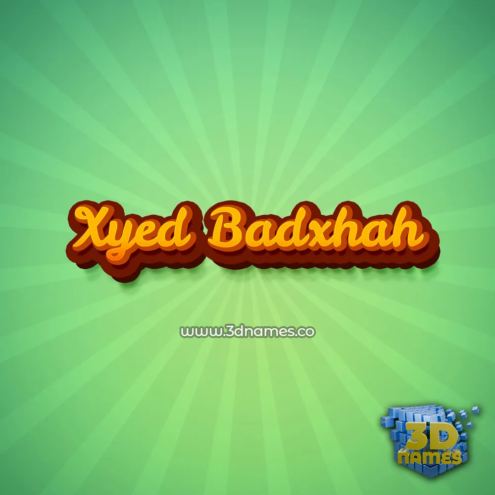 xyed badxhah in Green Rays style - 3D name wallpaper