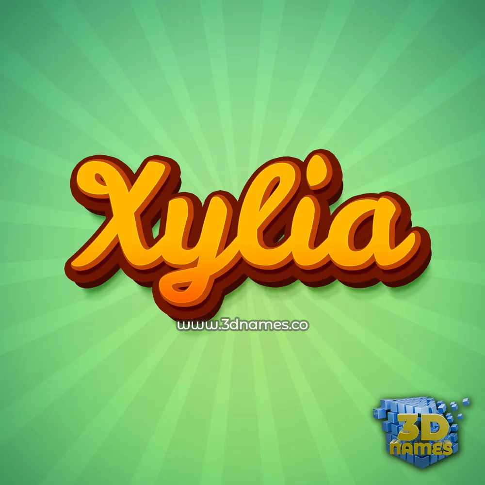 xylia in Green Rays style - 3D name wallpaper