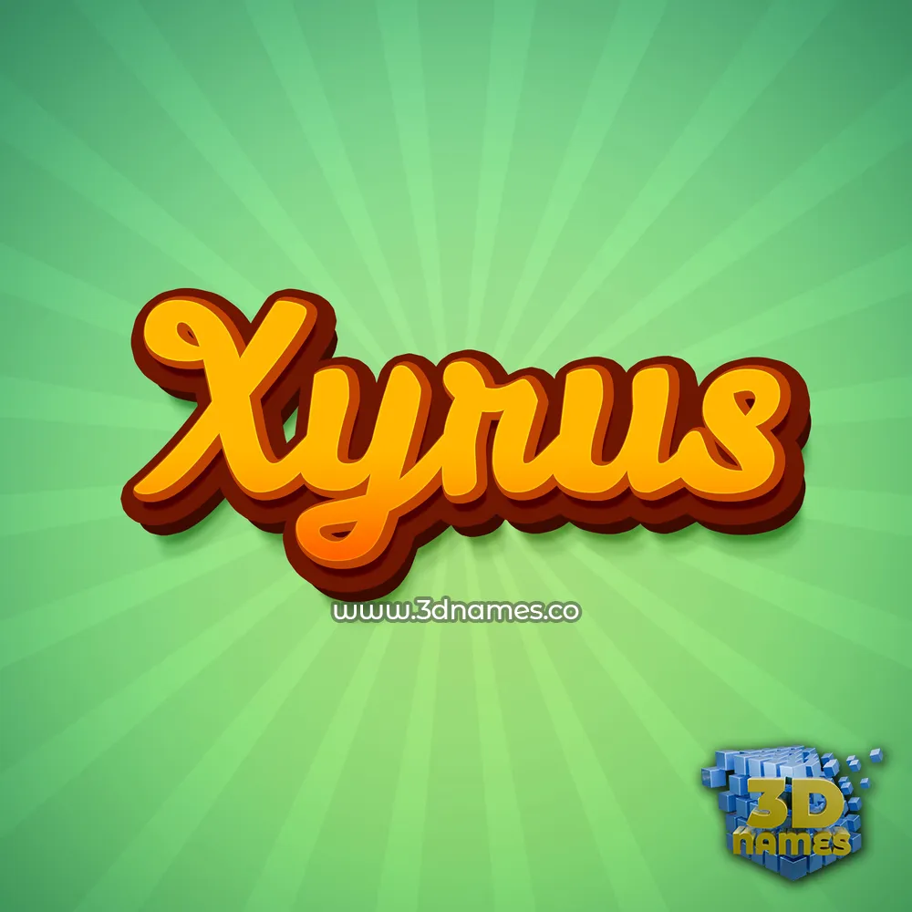 xyrus in Green Rays style - 3D name wallpaper