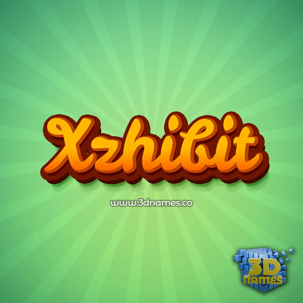 xzhibit in Green Rays style - 3D name wallpaper