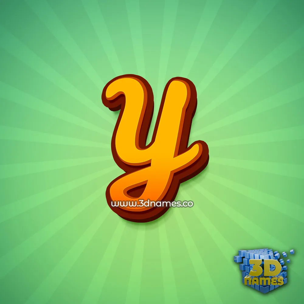 y in Green Rays style - 3D name wallpaper