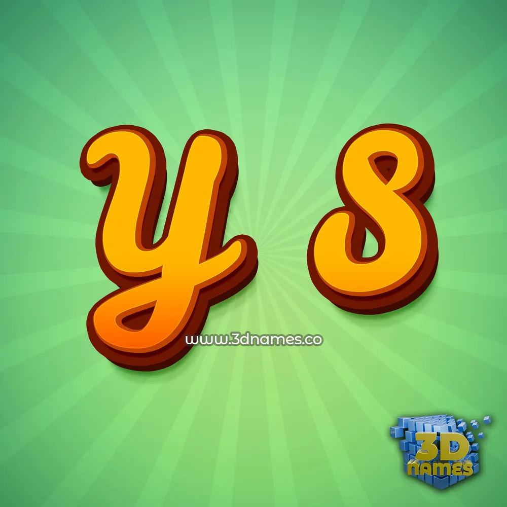 y s in Green Rays style - 3D name wallpaper