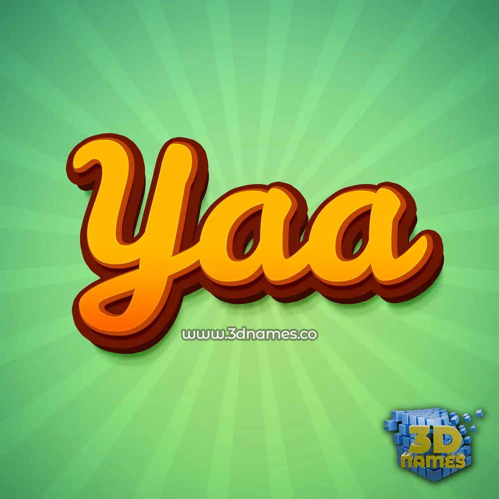 yaa in Green Rays style - 3D name wallpaper