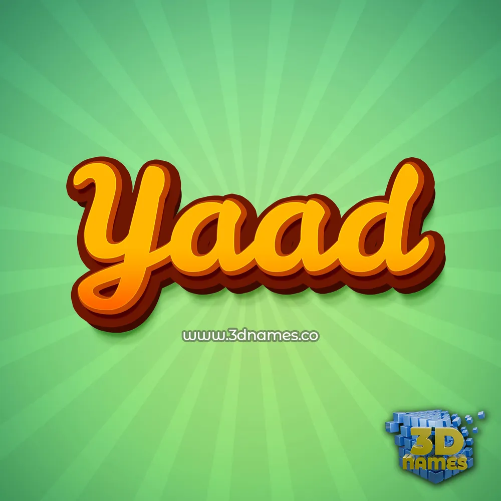 yaad in Green Rays style - 3D name wallpaper