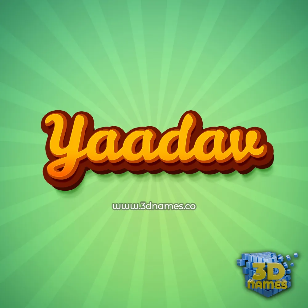 yaadav in Green Rays style - 3D name wallpaper