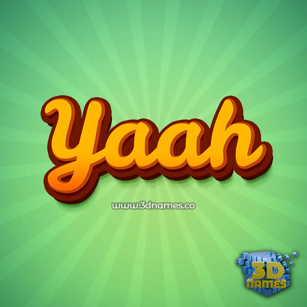 yaah in Green Rays style - 3D name wallpaper
