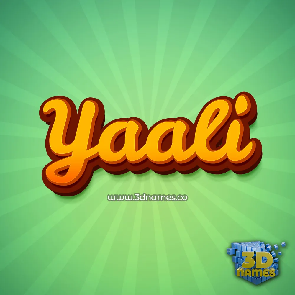 yaali in Green Rays style - 3D name wallpaper