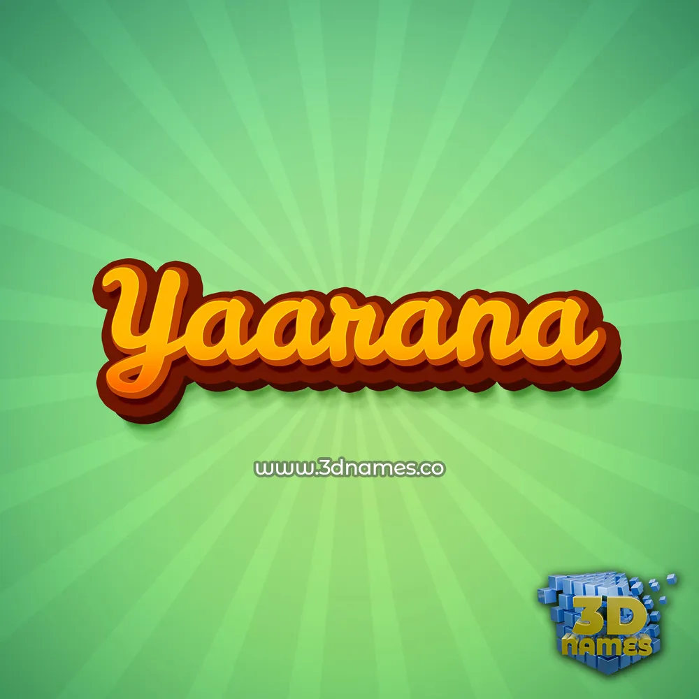 yaarana in Green Rays style - 3D name wallpaper